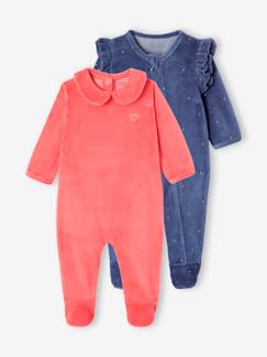 Baby-Set van 2 fluwelen pyjamapakjes