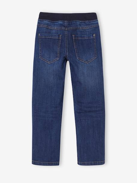 Onverwoestbare rechte relaxjeans jongens, eenvoudig aan te trekken denimgrijs+ongewassen denim+stone - vertbaudet enfant 