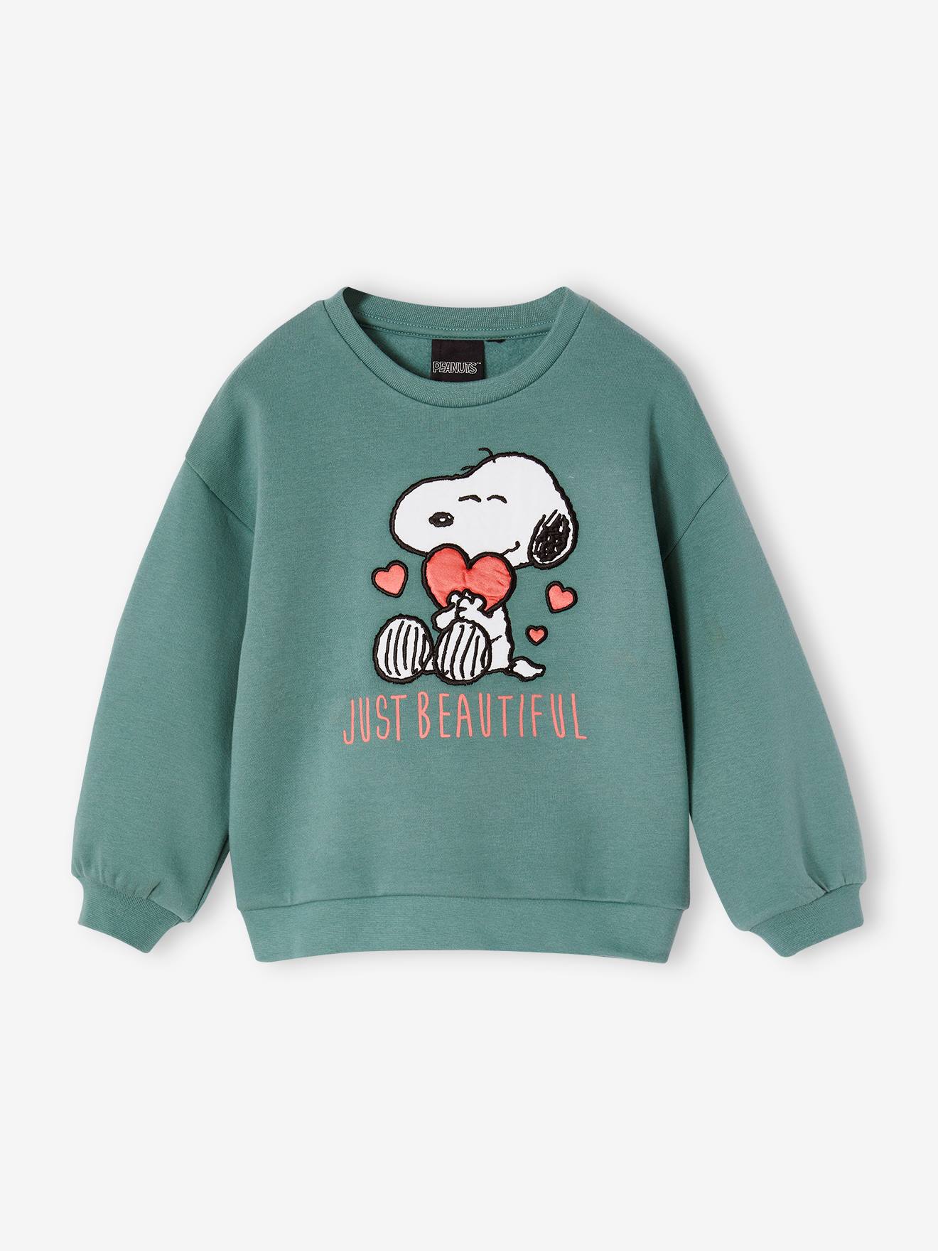 Sweater Snoopy Peanuts® meisje smaragdgroen