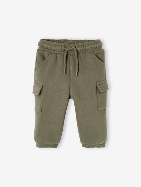 Broek van molton in battle-stijl baby antraciet+beige+kaki - vertbaudet enfant 