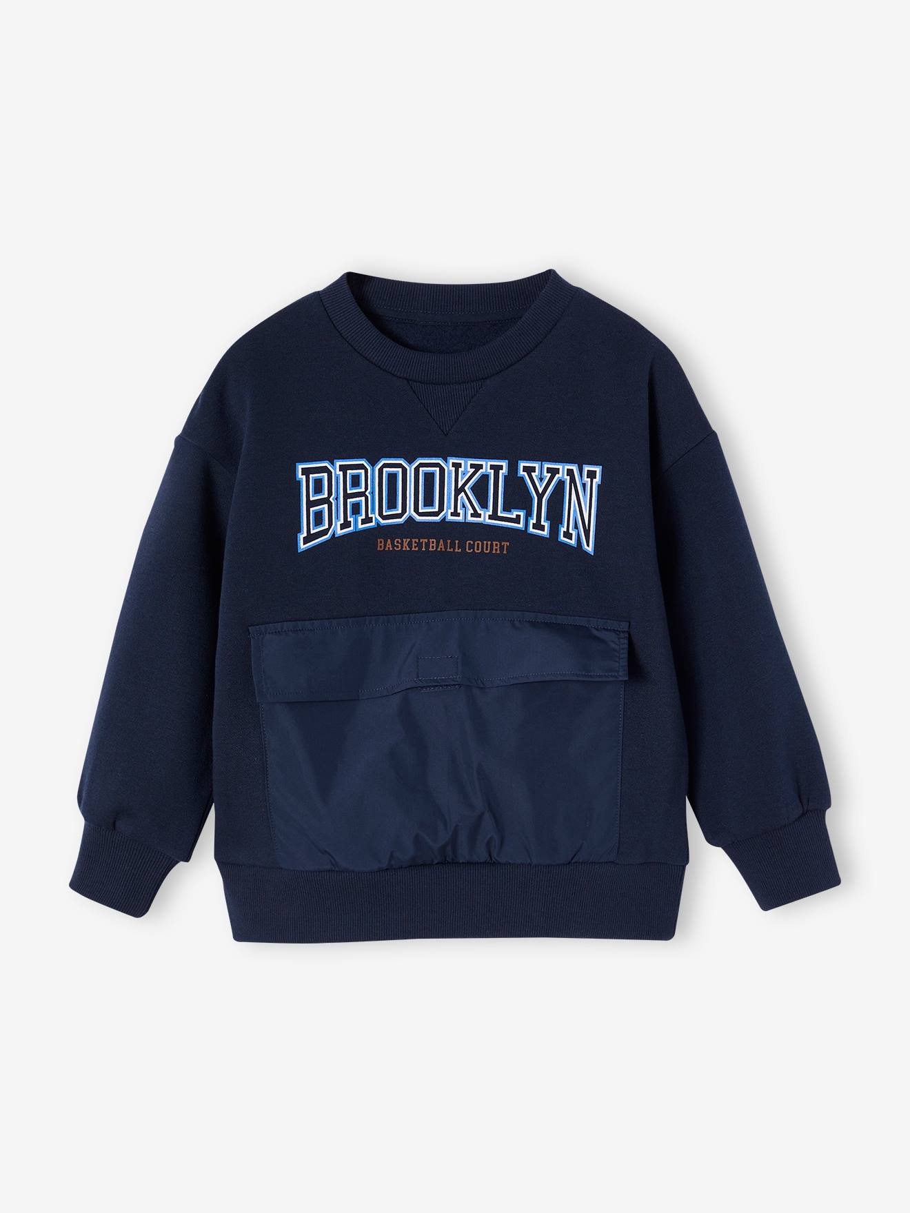 Sportieve sweater Brooklyn jongens nachtblauw