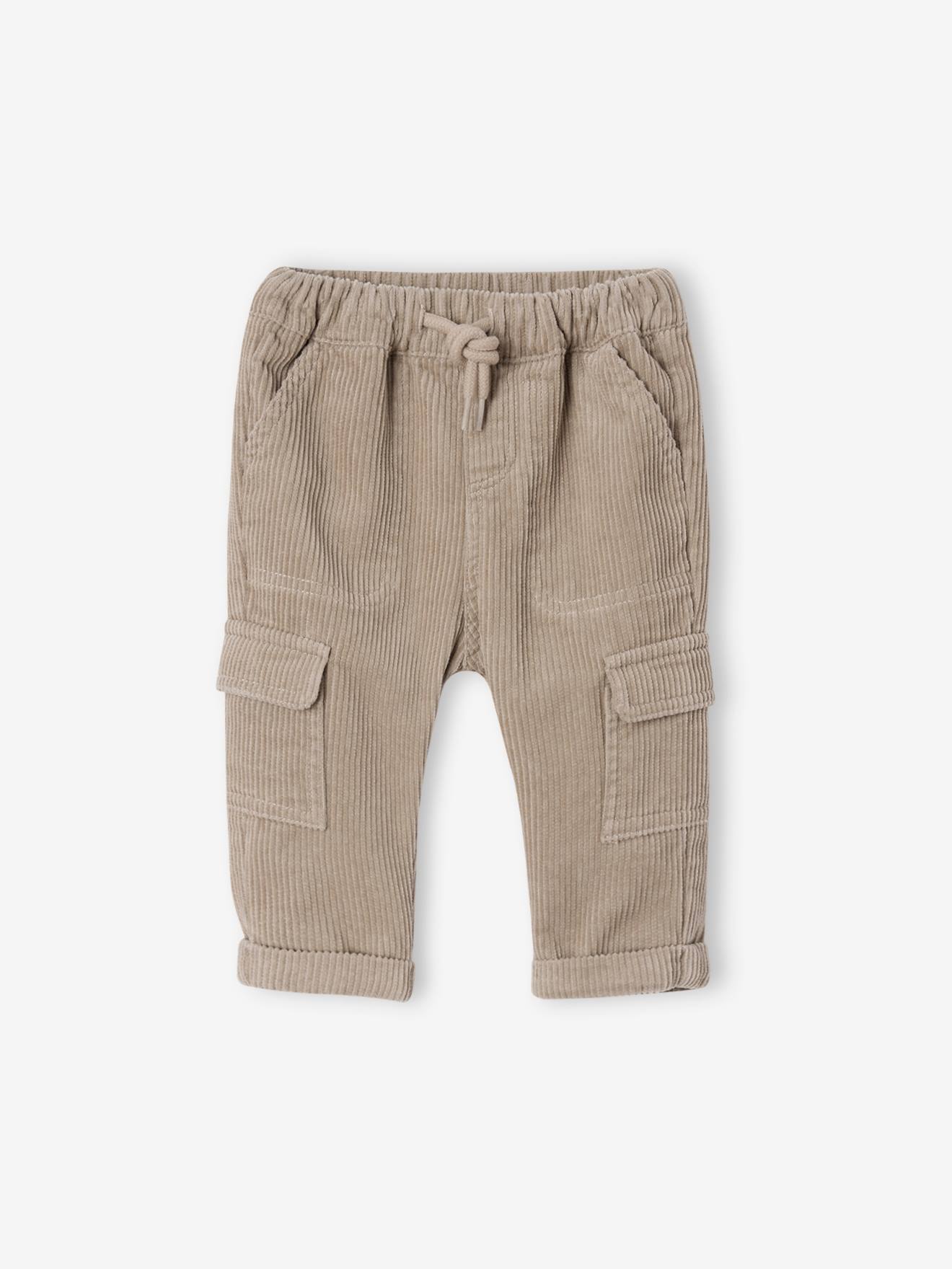 Fluwelen babybroekje in battle-style taupe