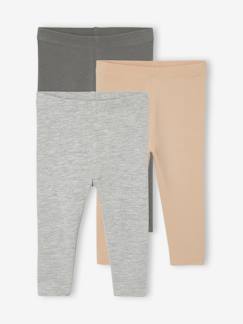 Baby-Set van 3 effen leggings Basics baby