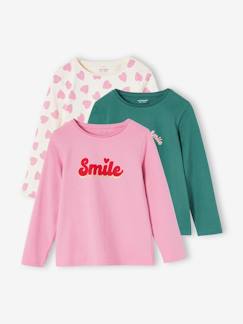 -Set van 3 T-shirts voor meisjes met lange mouwen Oeko-Tex®