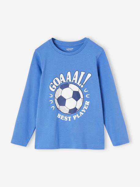 Jongens-T-shirt met ludiek patroon ecru+middenblauw - vertbaudet enfant 