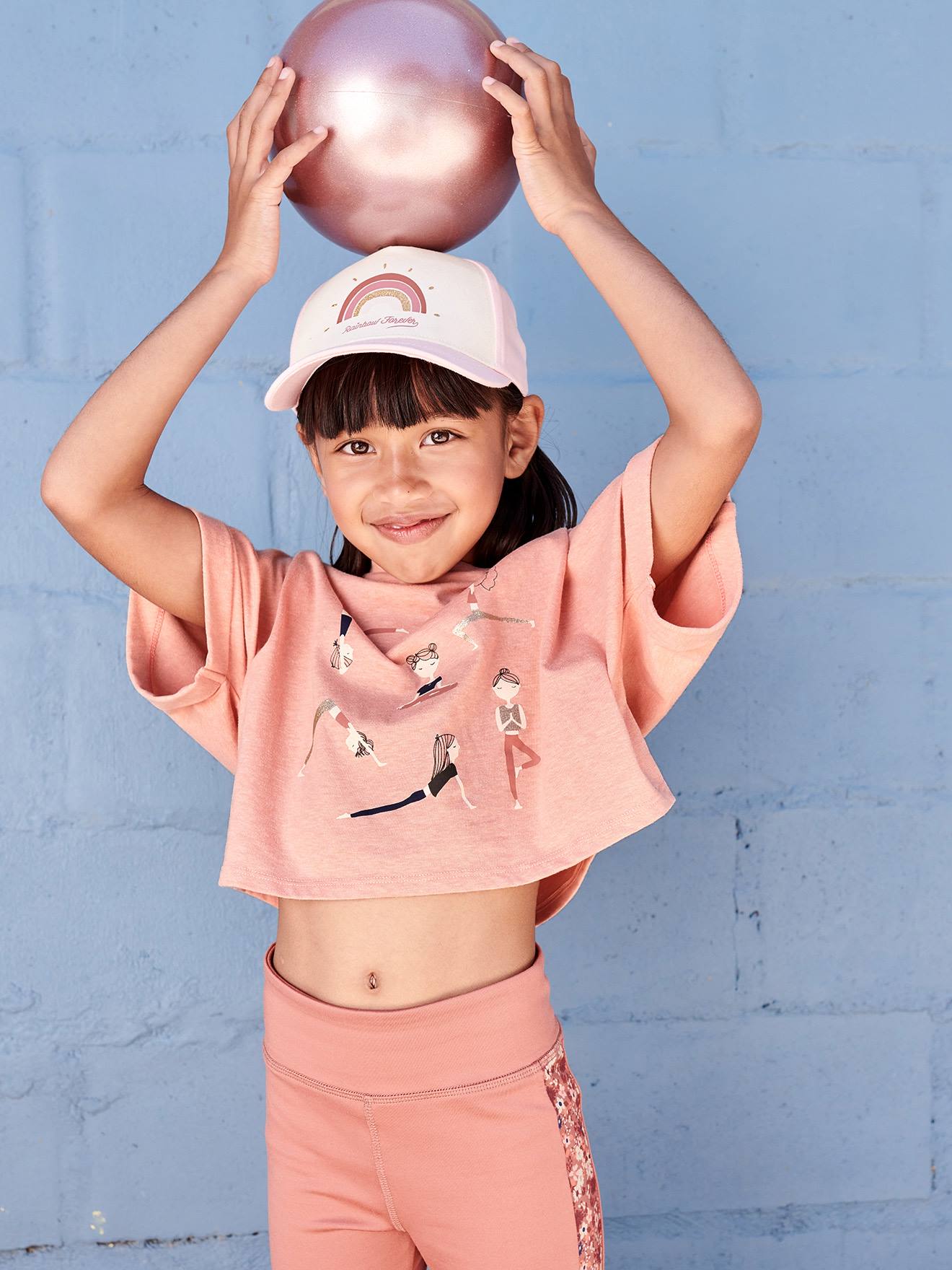 Meisjes t-shirt met korte mouwen abrikoos afbeelding