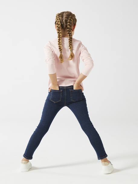 Treggingjeans Basics meisjes denimgrijs+double stone+jeansblauw+stone - vertbaudet enfant 