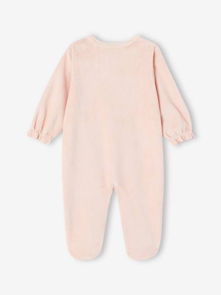 Set met fluwelen slaappakjes 'petite fleur' meisjesbaby roze (poederkleur) - vertbaudet enfant 