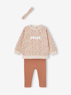 -Personaliseerbare sweater + legging + haarband babymeisje