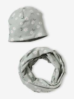 -Gebloemde meisjesset muts + snood