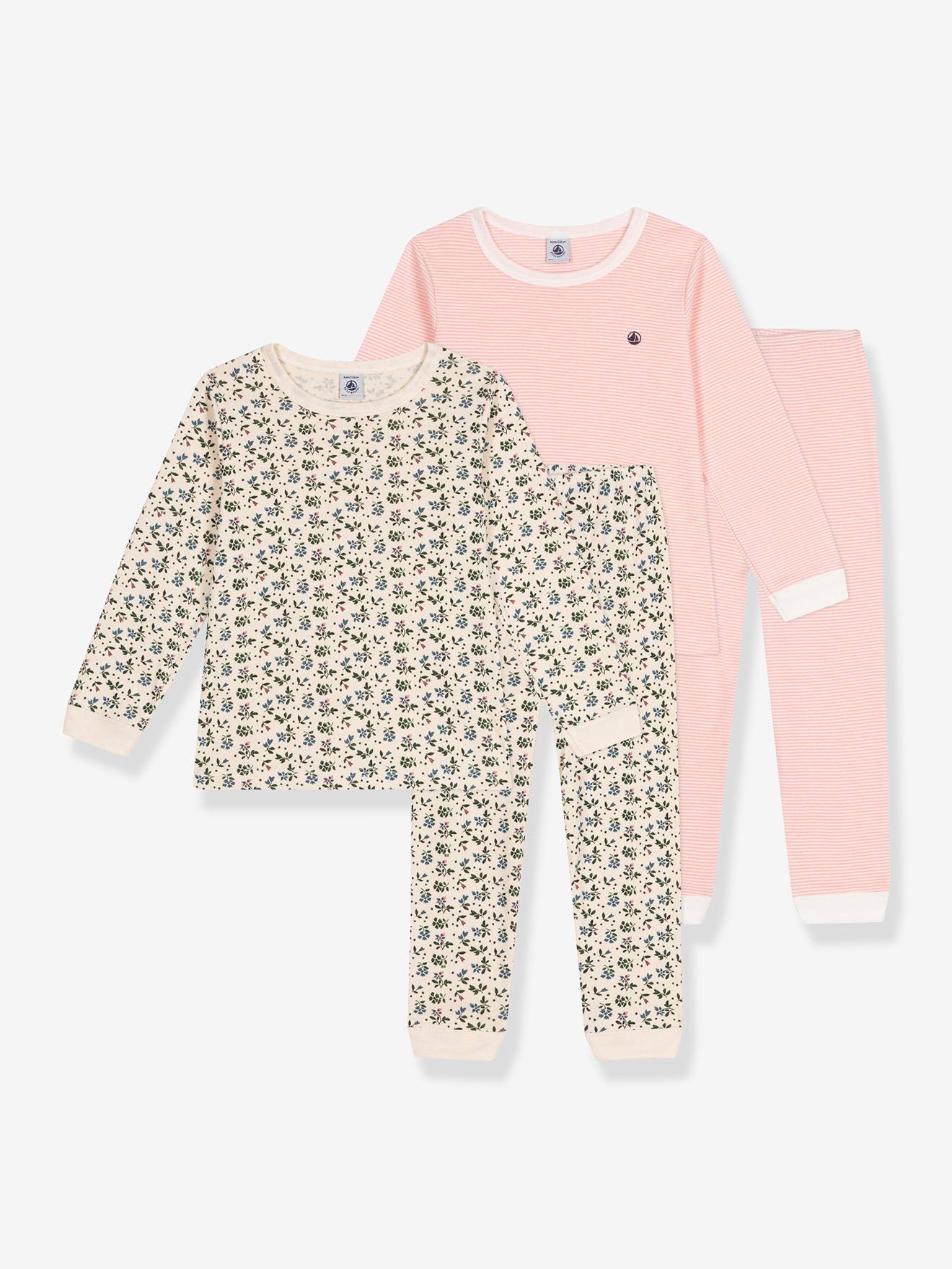 Set van 2 pyjama's PETIT BATEAU rood, gestreept