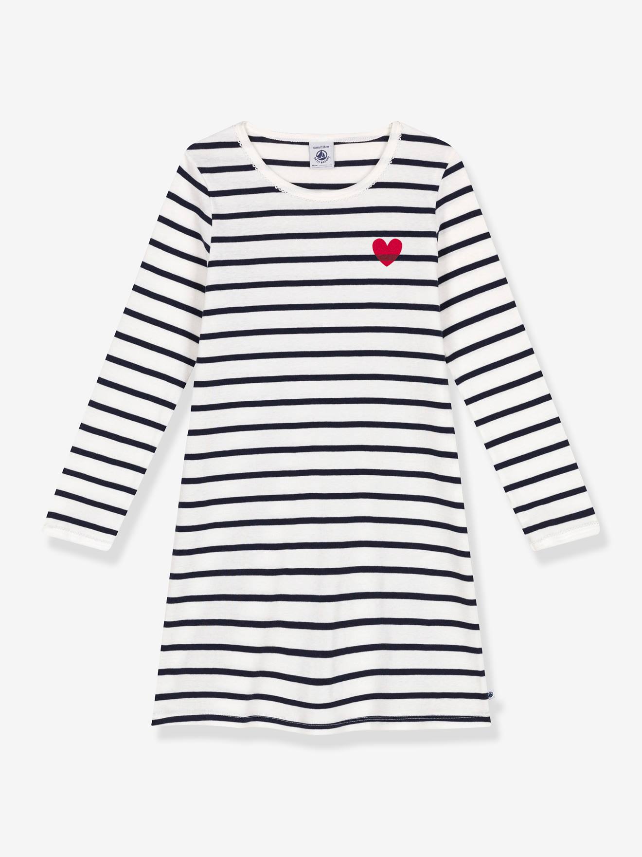 Gestreept nachthemd PETIT BATEAU blauw, gestreept