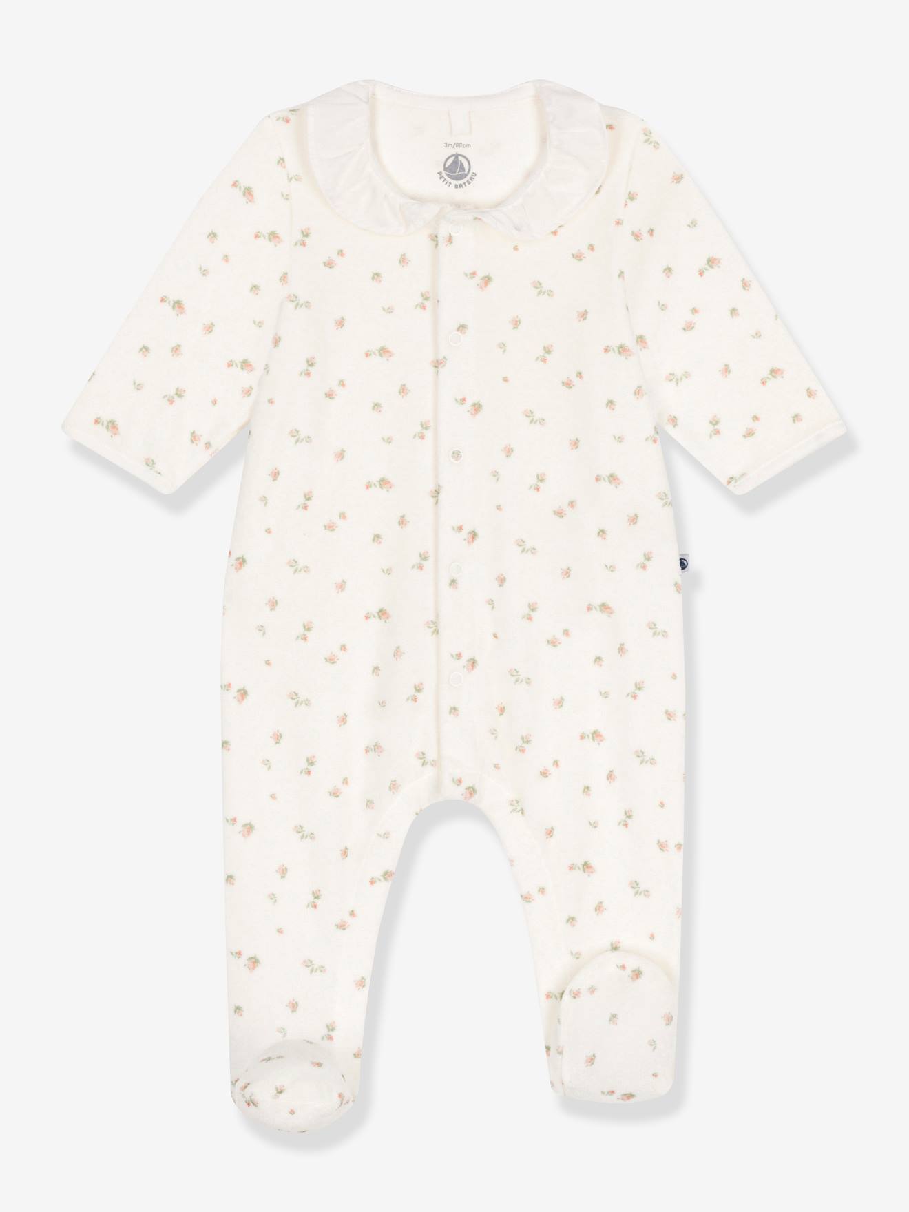 Slaappakje met bloemen PETIT BATEAU wit