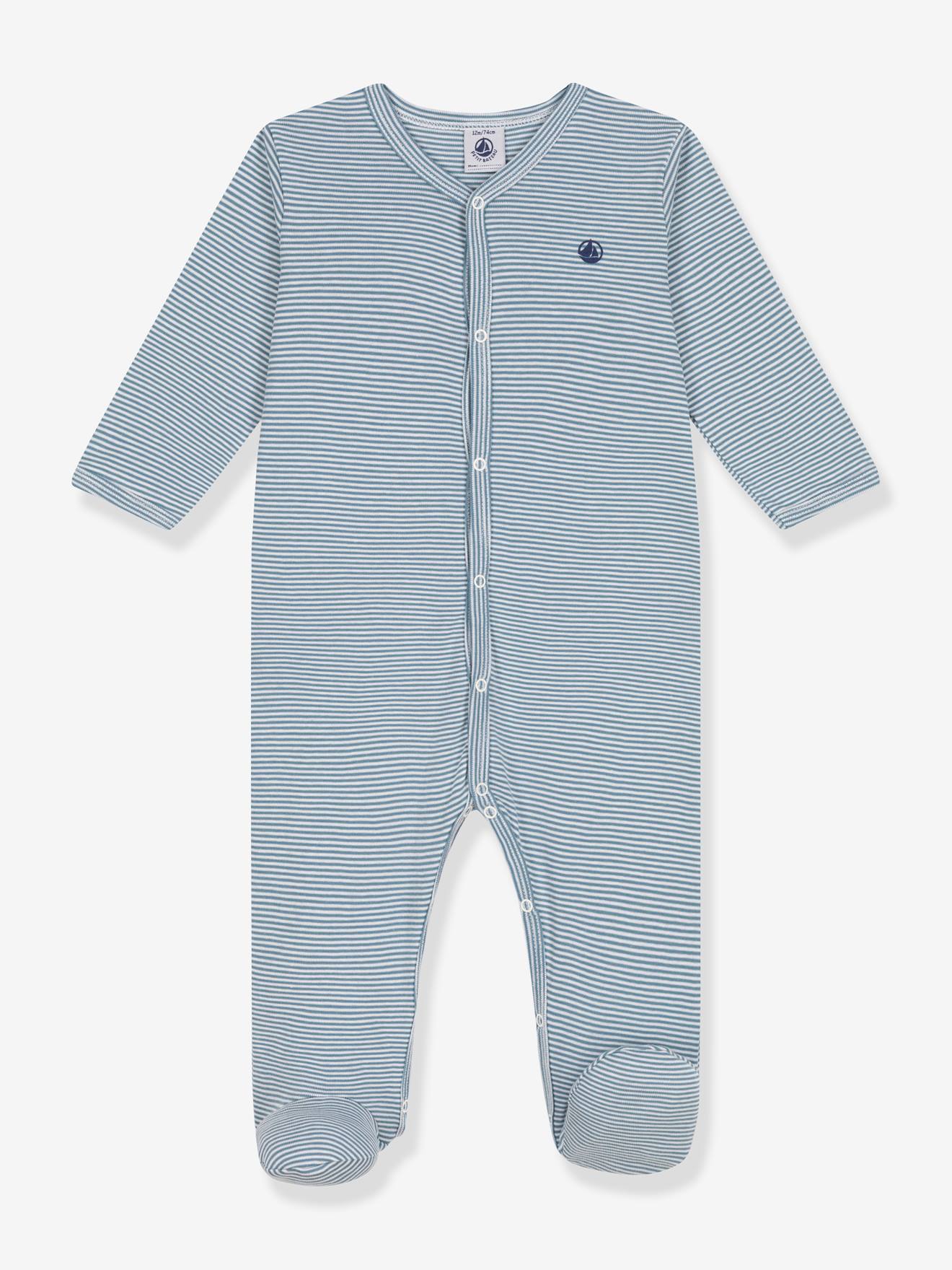 Gestreept slaappakje PETIT BATEAU blauw, gestreept