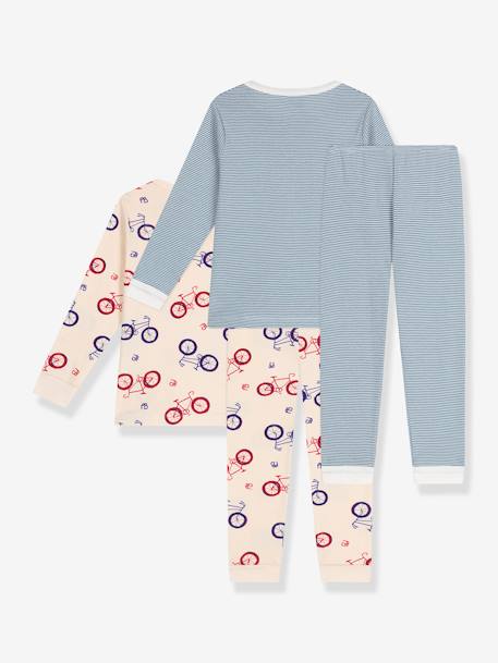 Set van 2 pyjama's PETIT BATEAU blauw, gestreept - vertbaudet enfant 