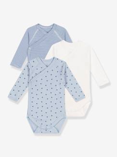 Baby-Body-Set van 3 rompertjes met lange mouwen PETIT BATEAU