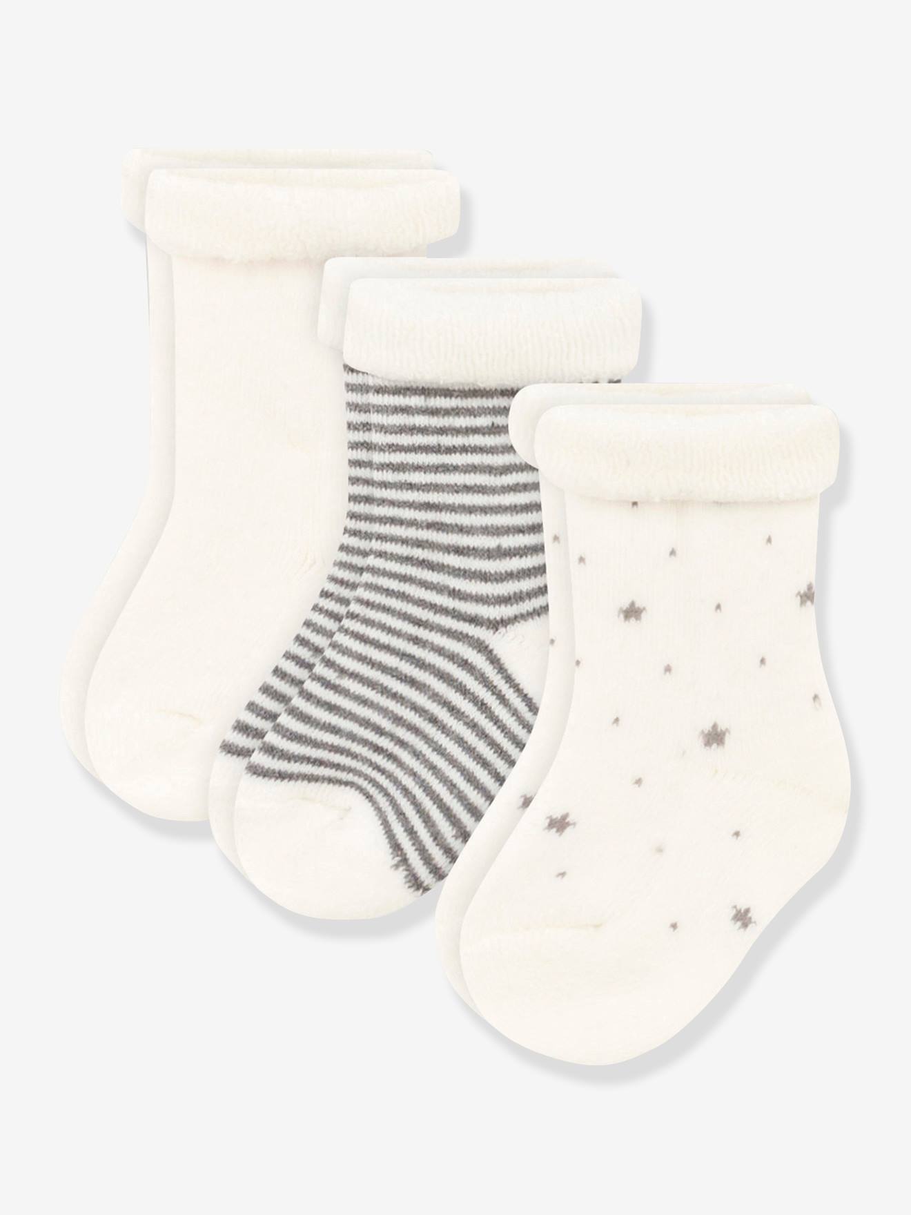 Set van 3 paar tricot babysokjes PETIT BATEAU ecru