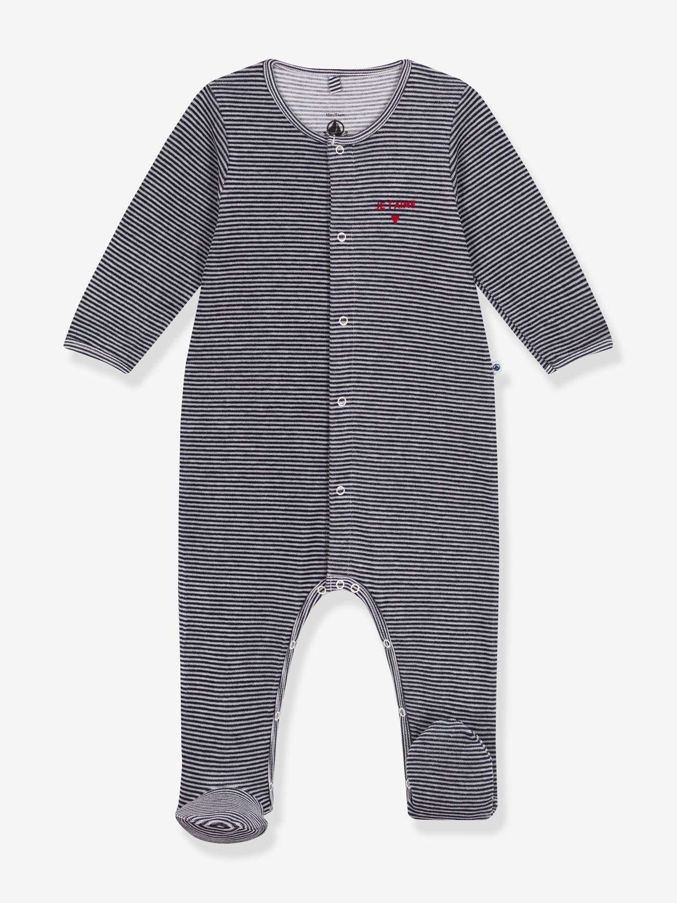 Gestreept slaappakje PETIT BATEAU marineblauw, gestreept