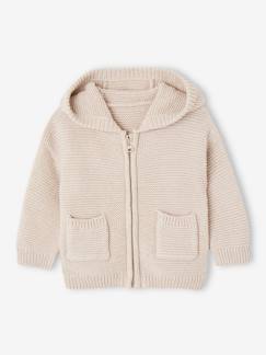 -Vest met capuchon en rits van tricot voor baby's