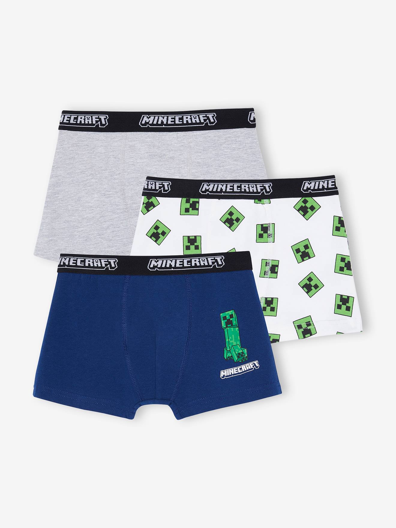 Set van 3 Minecraft® boxershorts voor jongens marineblauw