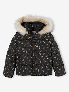 -Donsjack met capuchon voor meisjes met fleece voering