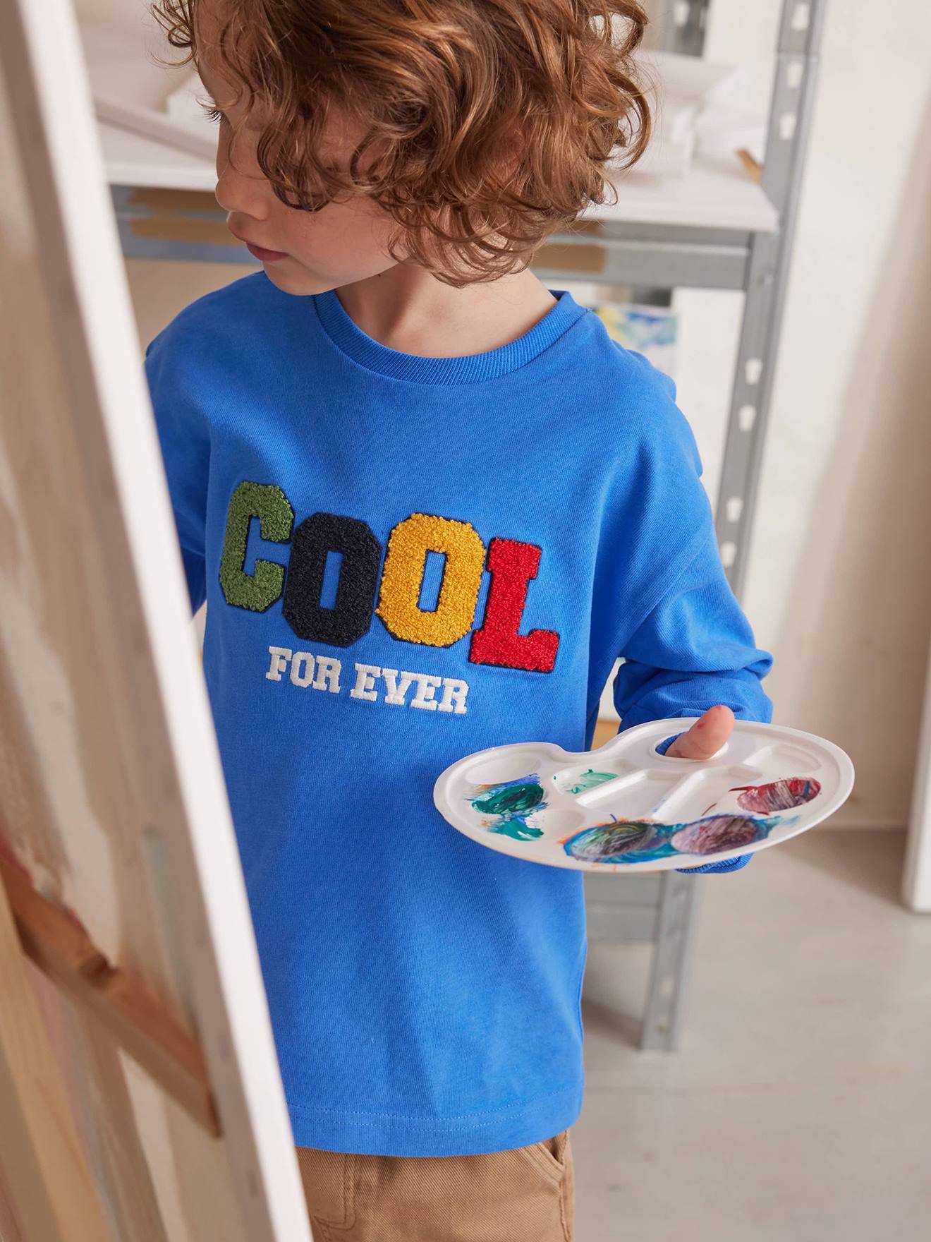 Cool shirt voor jongens felblauw