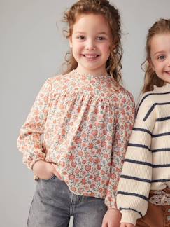 Meisje-Hemd, blouse, tuniek-Blouse met bloemen meisje