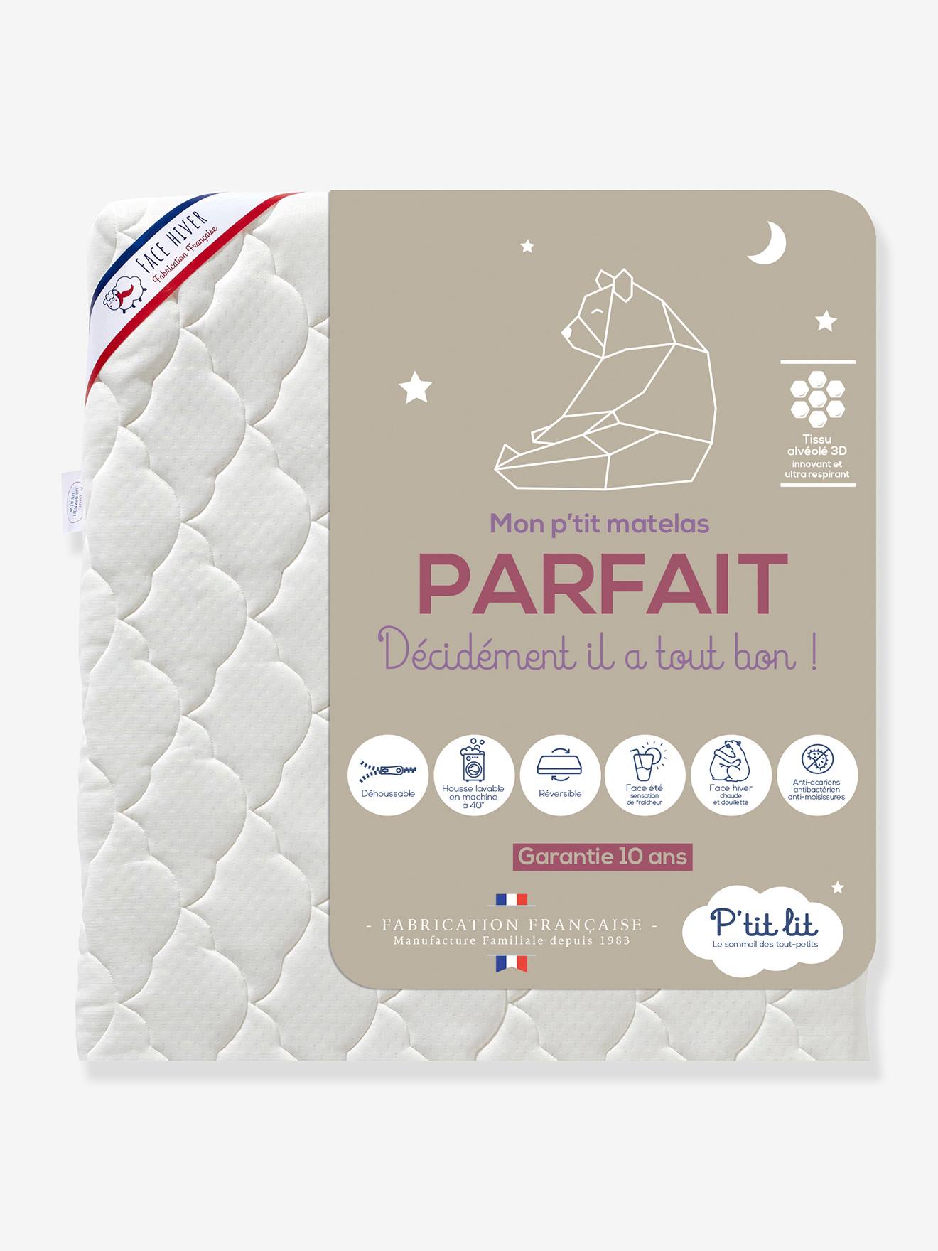 Parfait babymatras met afneembare hoes wit