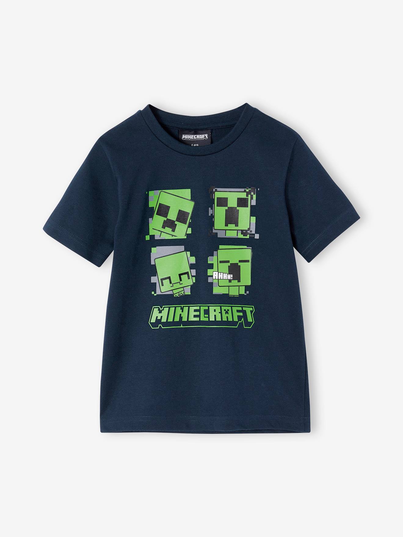 T-shirt Minecraft® korte mouwen nachtblauw