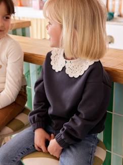 -Sweater met sierlijke kraag van macramé meisjes