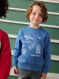 Jongens-Trui, vest, sweater-Sweater-Jongenssweater Basics met grafische motieven