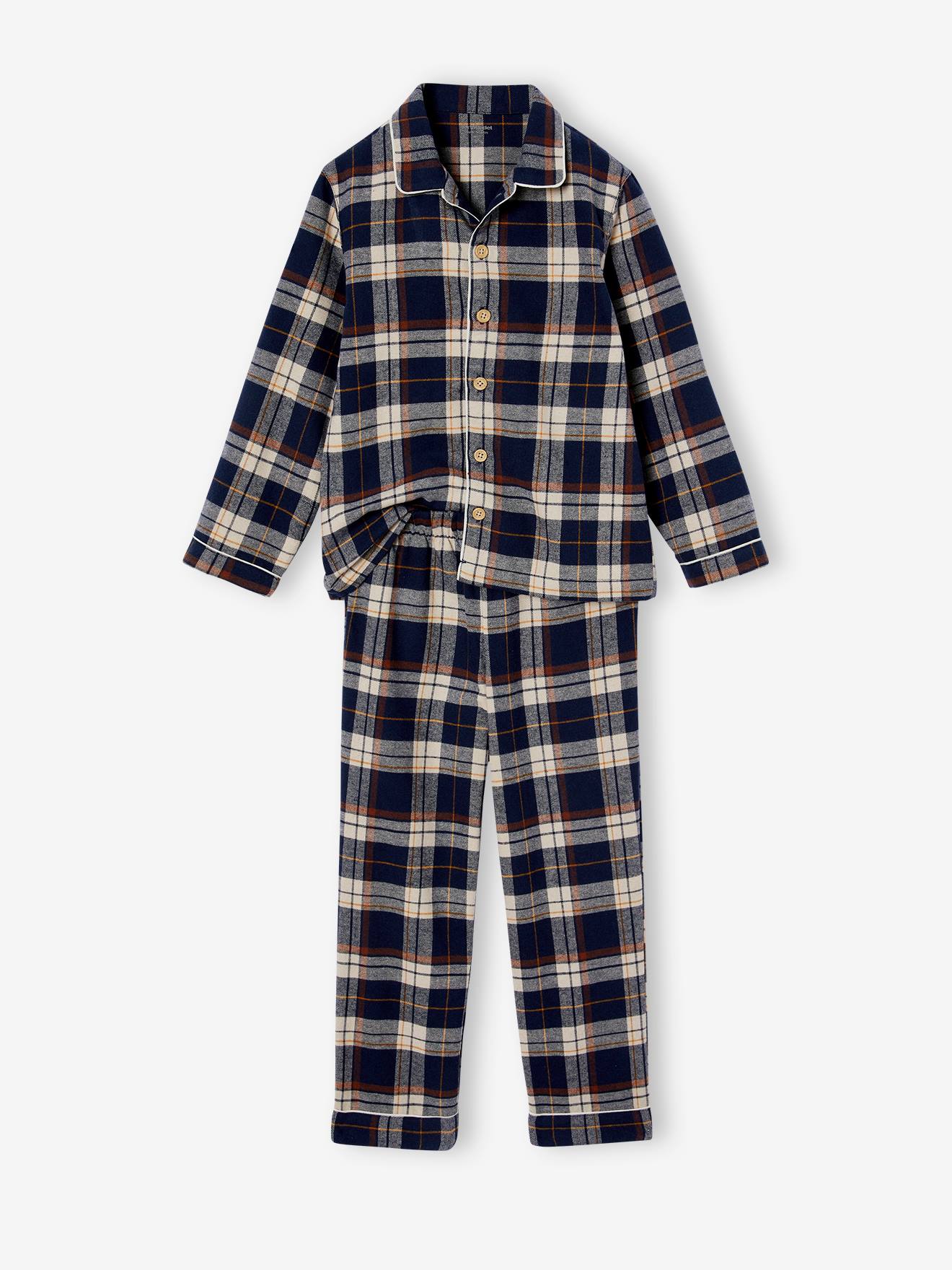 Pyjama dino flanel ruitjes jongens