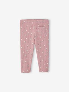 -Legging van ribstof met print baby