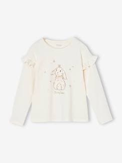 -Kerstshirt met konijn met glitterdetails voor meisjes