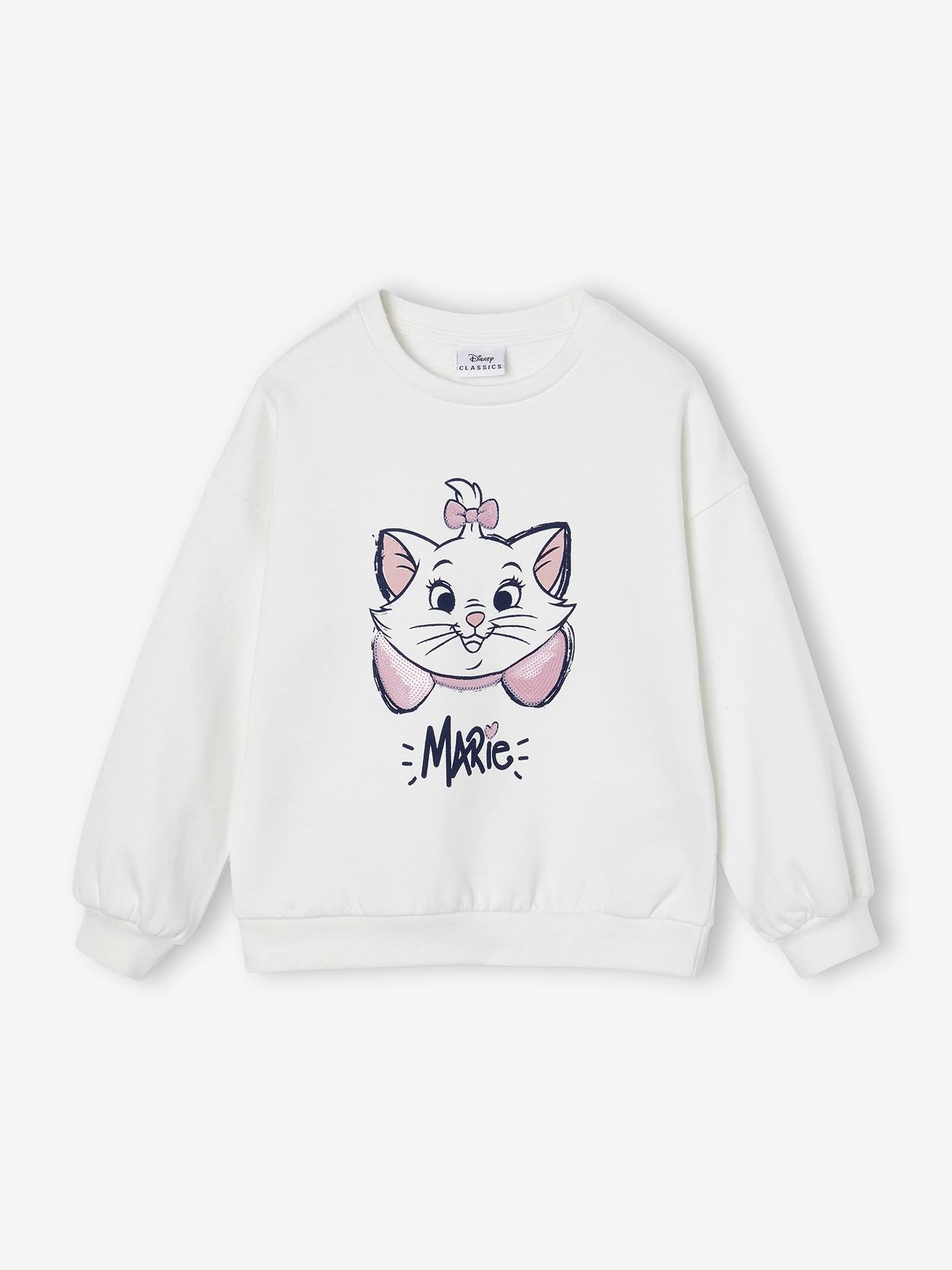 Meisjessweater met glitters Disney® Marie De Aristokatten ecru