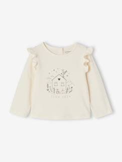 Baby-T-shirt, souspull-T-shirt-Babyshirt met print en volants