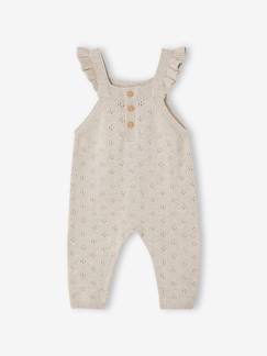 Baby-Salopette, jumpsuit-Tuinbroek van tricot baby's met schouderbandje en ruches