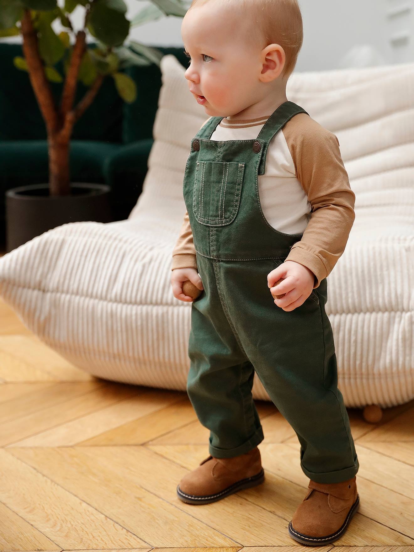 Set T-shirt + salopette babyjongen dennen afbeelding