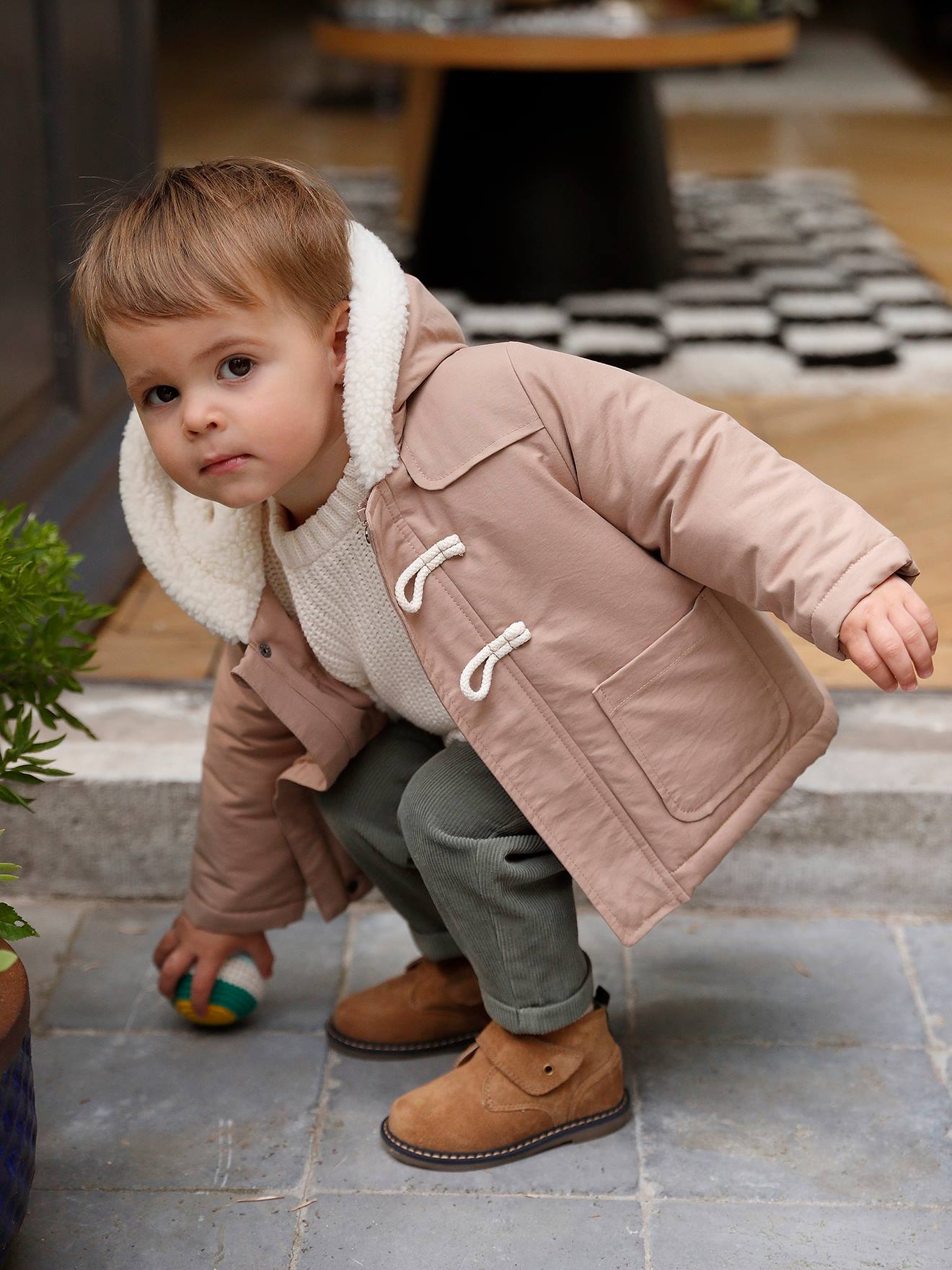 Babyparka met capuchon cappuccino