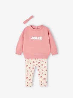 -Personaliseerbare sweater + legging + haarband babymeisje