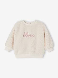 Baby-Sherpa sweatshirt met geborduurd opschrift 'amour' voor baby's