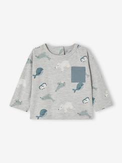 -Babyshirt met pooldieren en lange mouwen