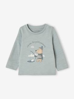 -Babyshirt met berenprint en drukknoop op de schouder