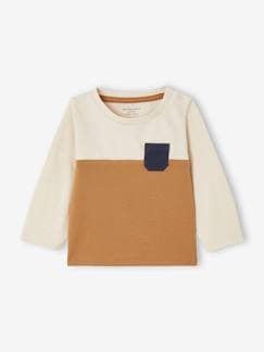 Baby-T-shirt met colorblock baby bio personaliseerbaar