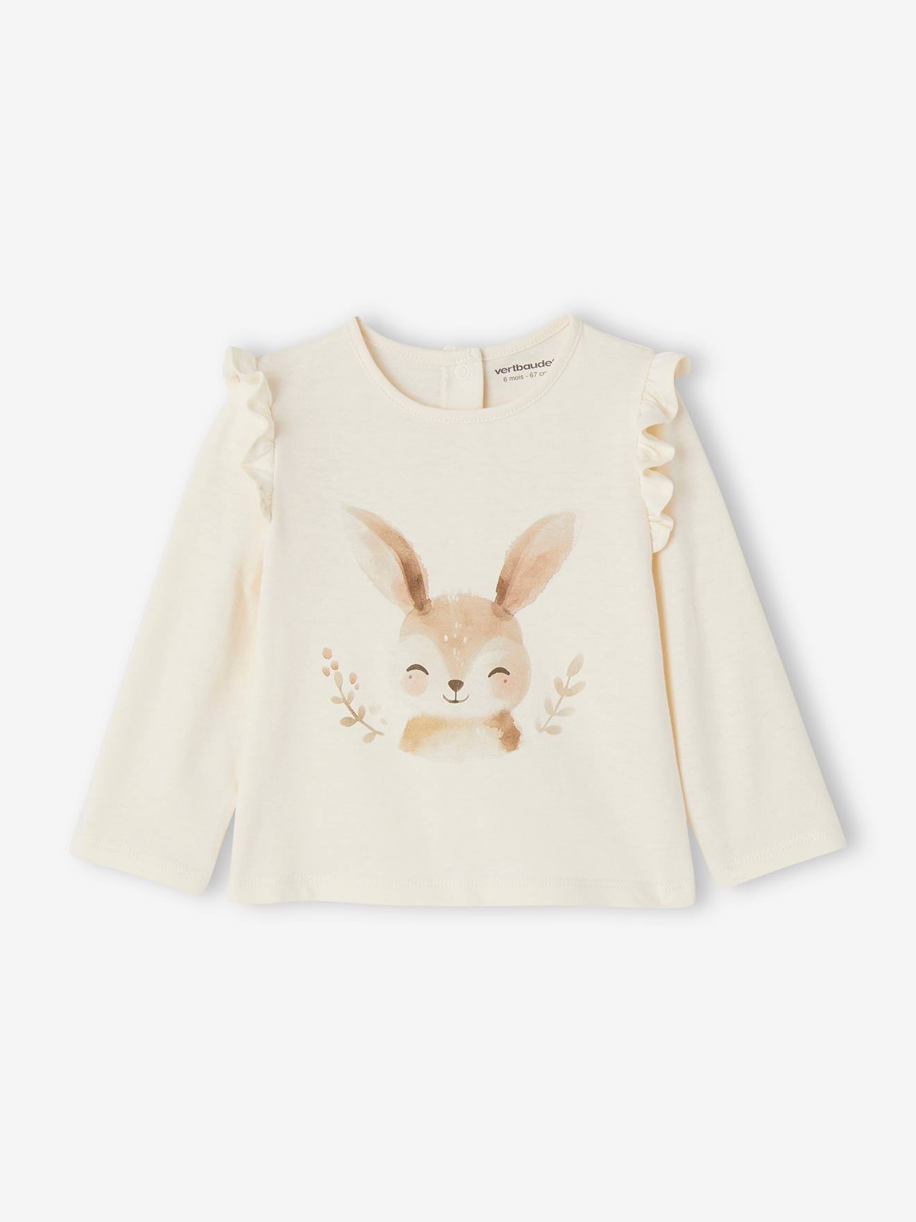 Baby Volantshirt mit Print ecru