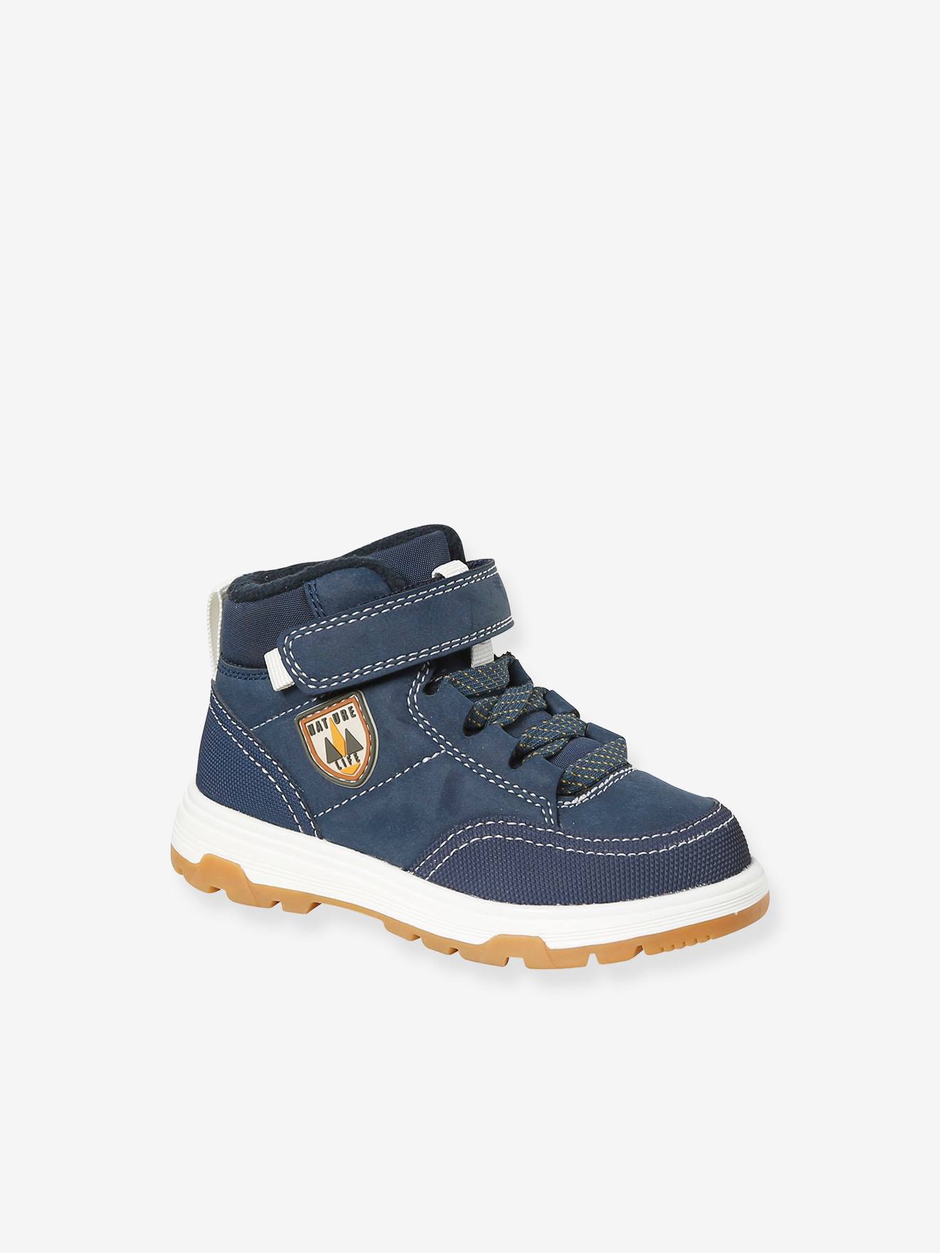 Sneakers met veters en klittenband kinderen - blauw blauw