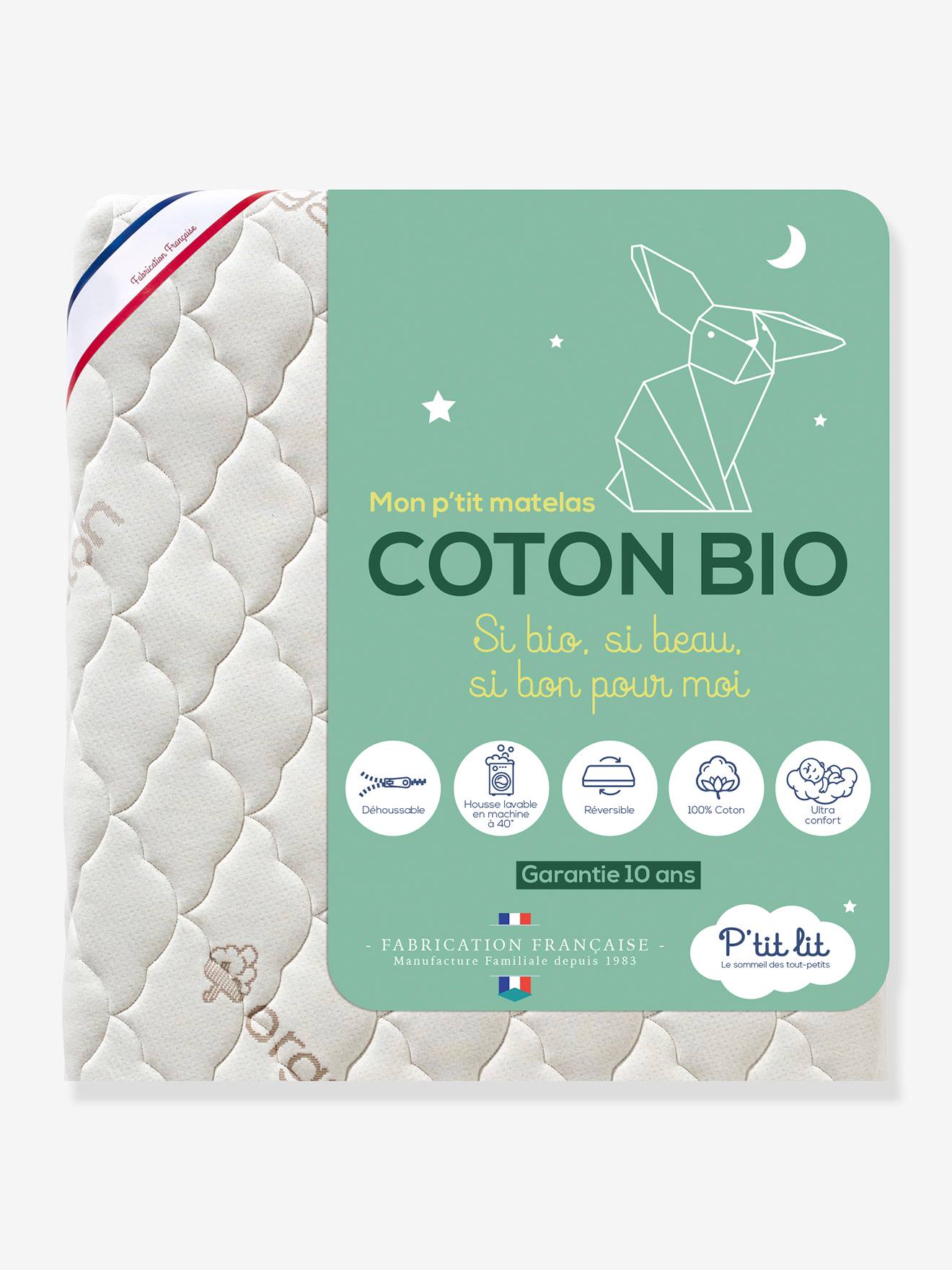 Babymatras met afneembare hoes biokatoen* wit