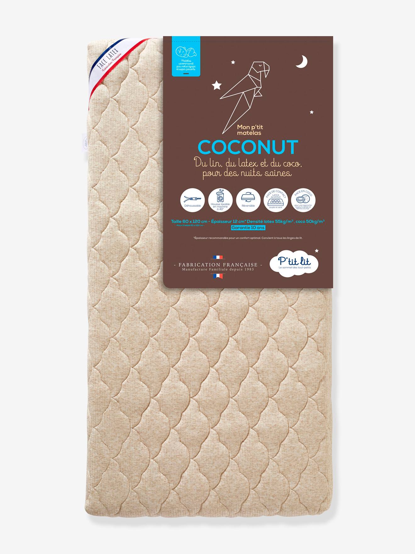 Babymatras met afneembare hoes Coconut thermoregulerend wit