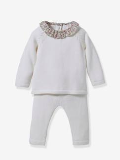 -Gebreide babyset kraag van Libertystof CYRILLUS