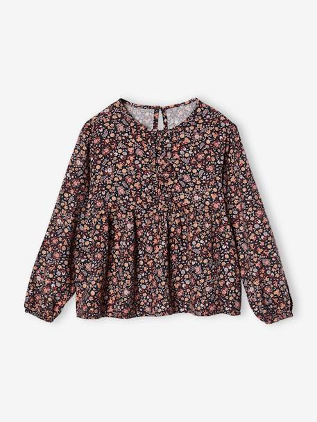 Blouse met bloemen meisje roze, bedrukt - vertbaudet enfant 